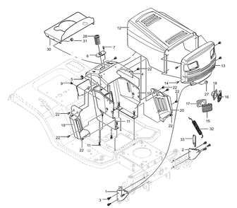 Console And Hood Diagram and Parts List for 40379X68A 2001 Briggs and Stratton Lawn Tractor